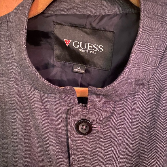 Men’s Guess tab collar jacket/sport coat XL charcoal gray - Picture 2 of 10